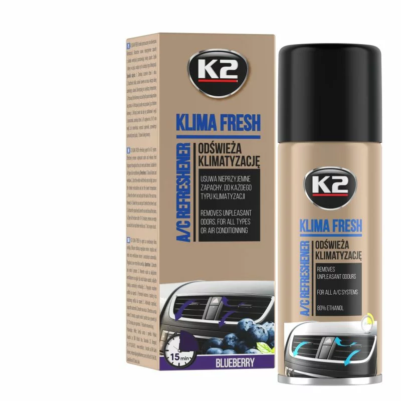 Spray curatare si improspatare aer conditionat auto K2 Klima Fresh 150 ml Coacaz