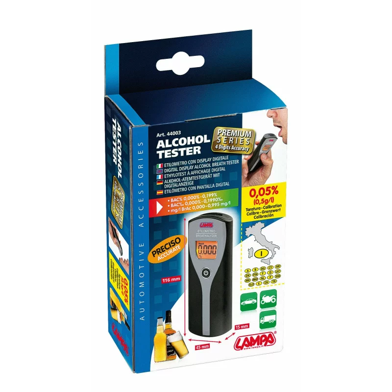 Tester digital alcool în aerul expirat cu senzor avansat și ecran LED