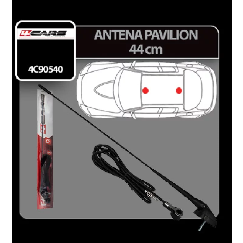Antena auto universala pentru pavilion 4Cars, 44 cm, unghi reglabil