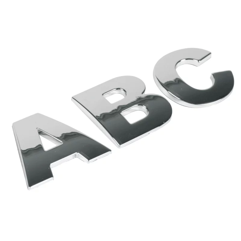 Autocolant 3D crom auto litera A, 28 mm, cu adeziv special