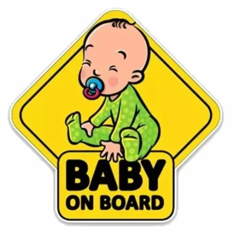 Autocolant auto Baby on Board 15x11 cm, multicolor, rezistent UV