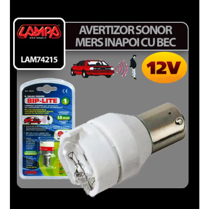 Avertizor sonor pentru mers inapoi 12V cu bec integrat auto