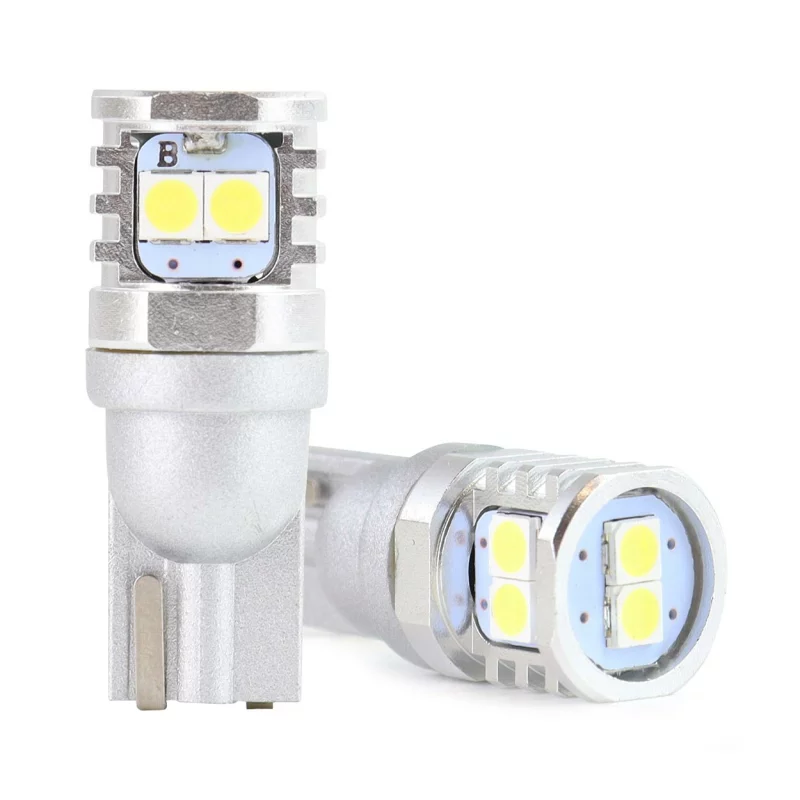 Set 2 becuri LED T10 W5W Canbus 12/24V, 6 SMD 3030, lumină albă