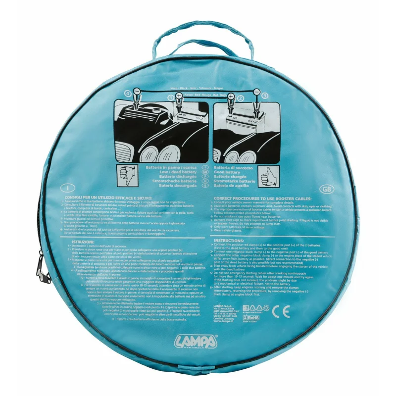 Cablu transfer curent auto 500A, 450 cm, 12/24V, set 2 bucati Lampa