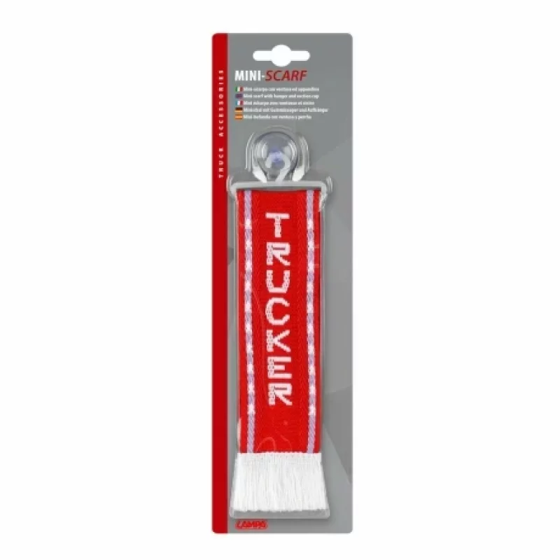 Fanion auto mic cu ventuză pentru parbriz interior, model Trucker