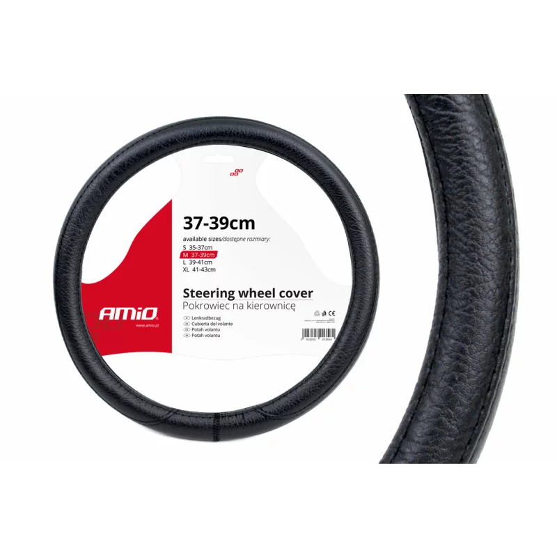 Husă pentru volan Amio SWC-16, mărimea M, Ø 37-39 cm, negru