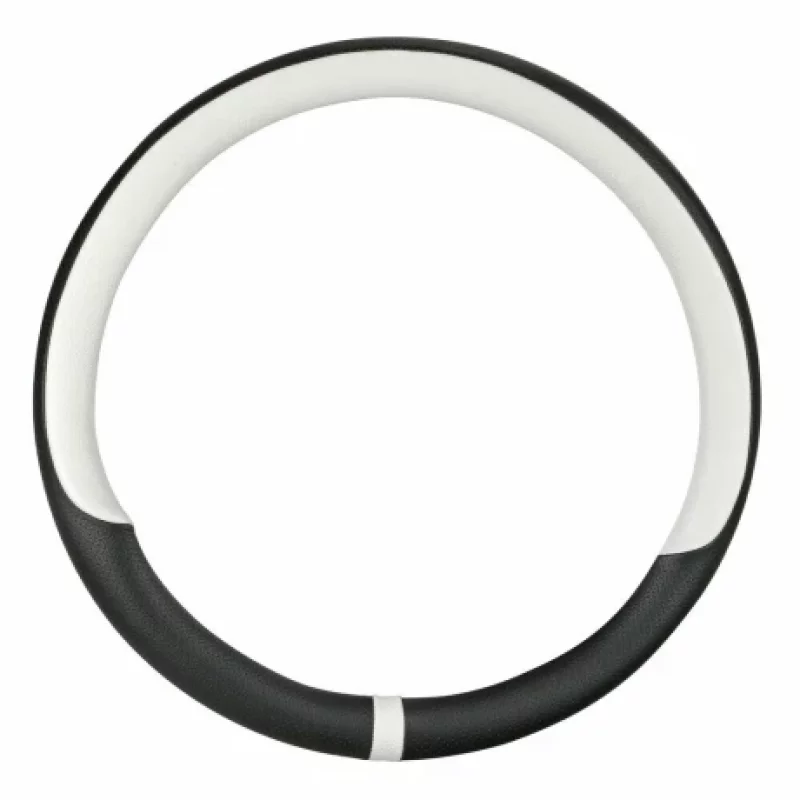 Husa volan auto Skeentex Noble, marimea M, 37-39 cm, negru/alb