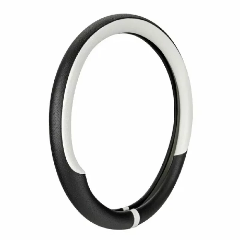 Husa volan auto Skeentex Noble, marimea M, 37-39 cm, negru/alb