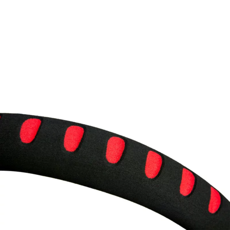 Husa volan auto din burete 4Cars, 37-39 cm, negru/rosu