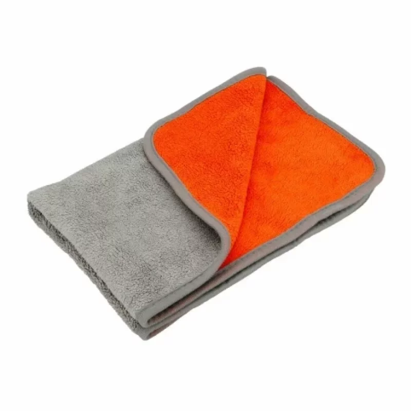 Lavetă din microfibră cu față dublă Premium 40x60 cm, gri-portocaliu