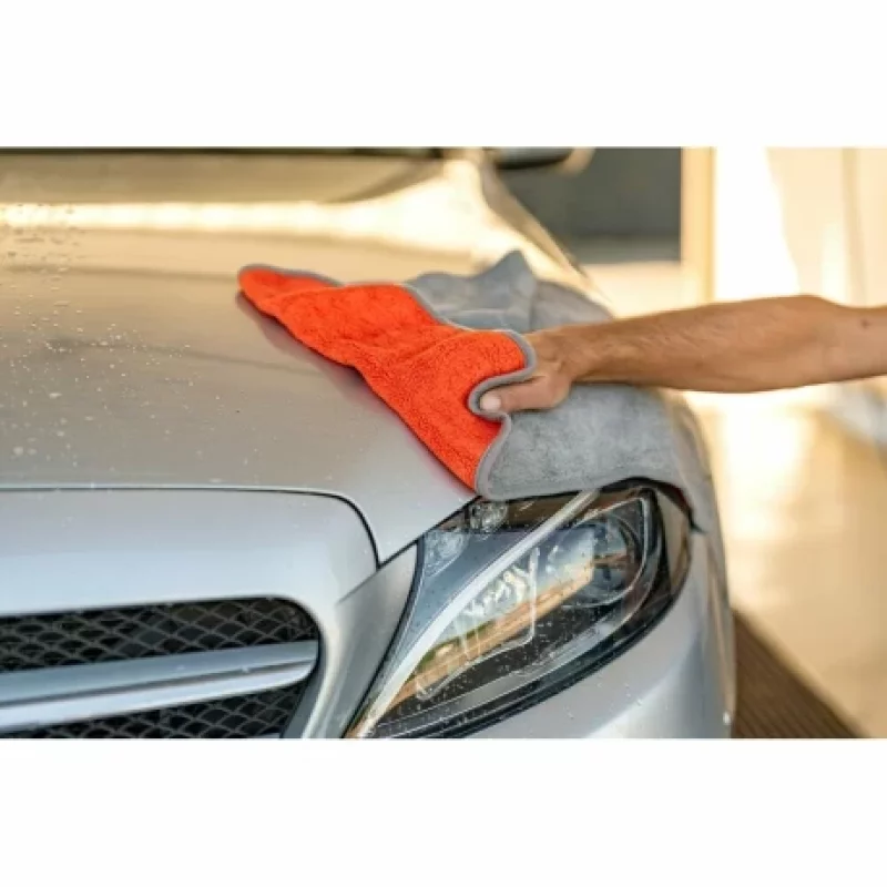 Lavetă din microfibră cu față dublă Premium 40x60 cm, gri-portocaliu