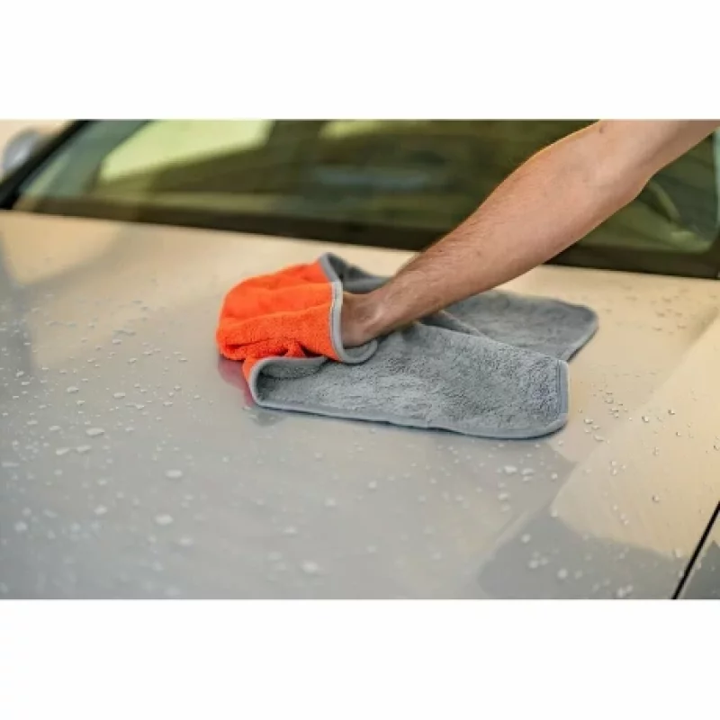 Lavetă din microfibră cu față dublă Premium 40x60 cm, gri-portocaliu