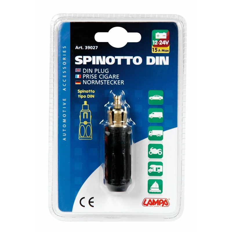 Mufa bricheta auto DIN 12/24V 15A pentru alimentare accesorii