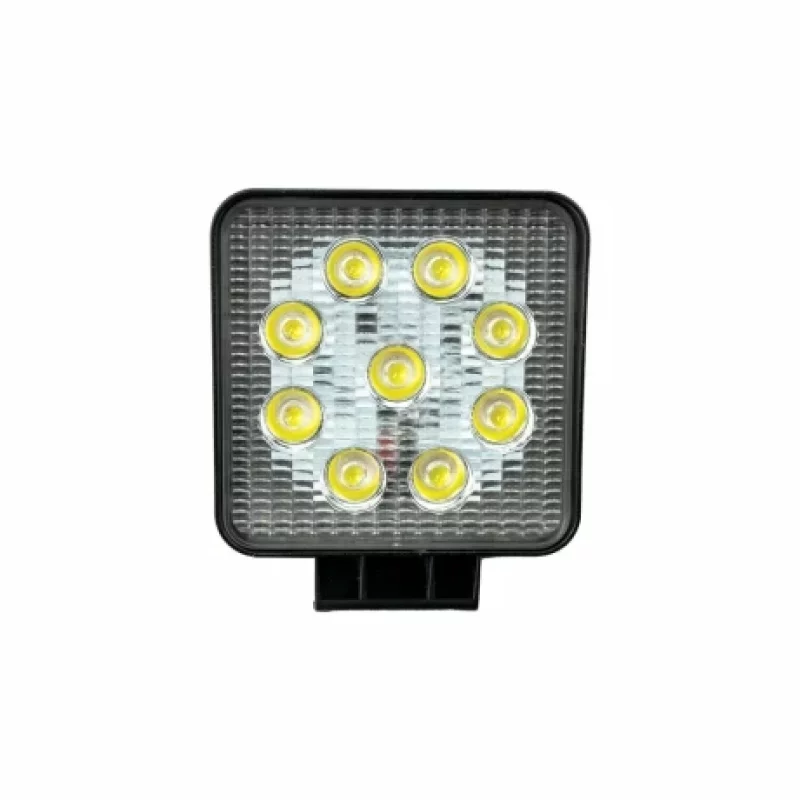 Proiector LED auto pătrat din metal 27W, 9 LED, 12/24V