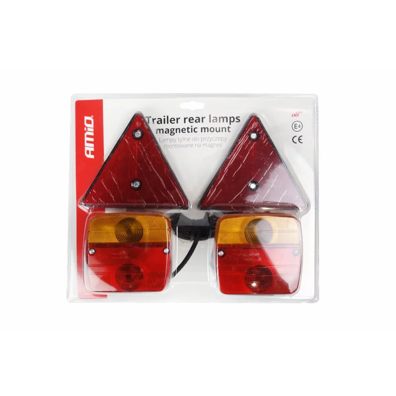 Set lămpi stop magnetice 12V pentru remorcă, cu cablu 75 m, 2 buc