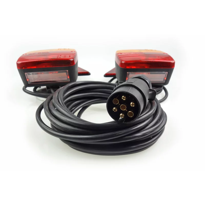 Set lămpi stop magnetice 12V pentru remorcă, cu cablu 75 m, 2 buc