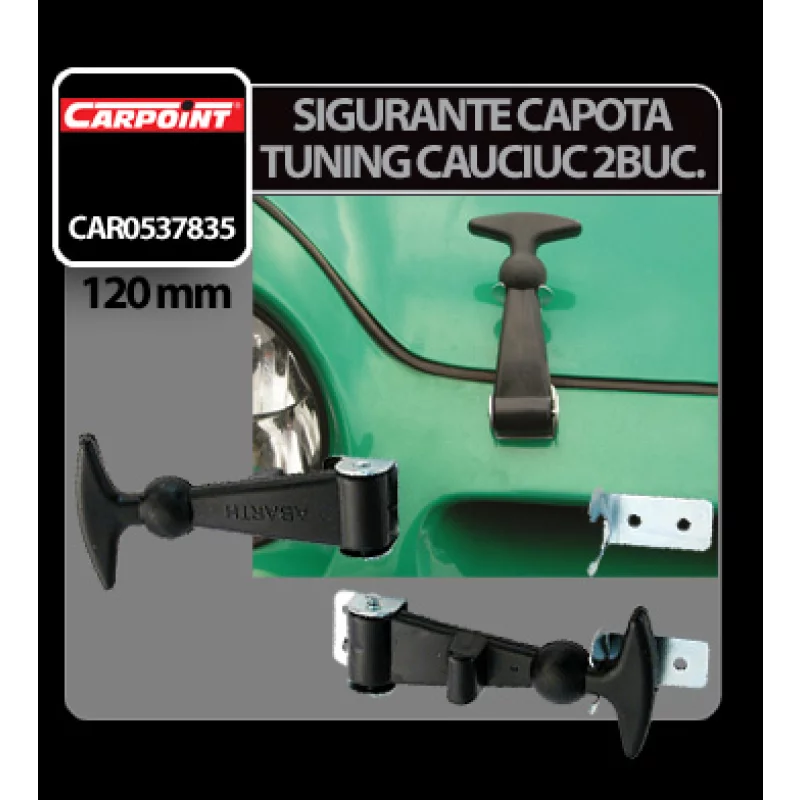 Sigurante capota tuning din cauciuc, set 2 buc, 120 mm, Carpoint