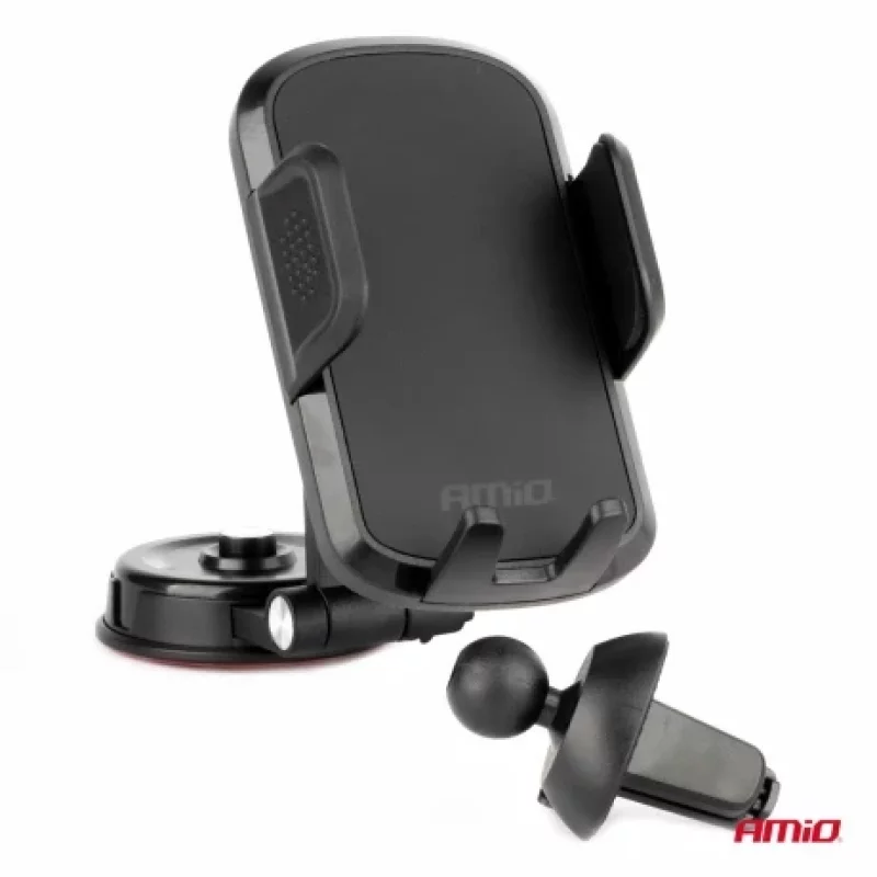 Suport telefon mobil rotativ 360° 2 in 1 cu fixare pe bord sau la grila de ventilatie