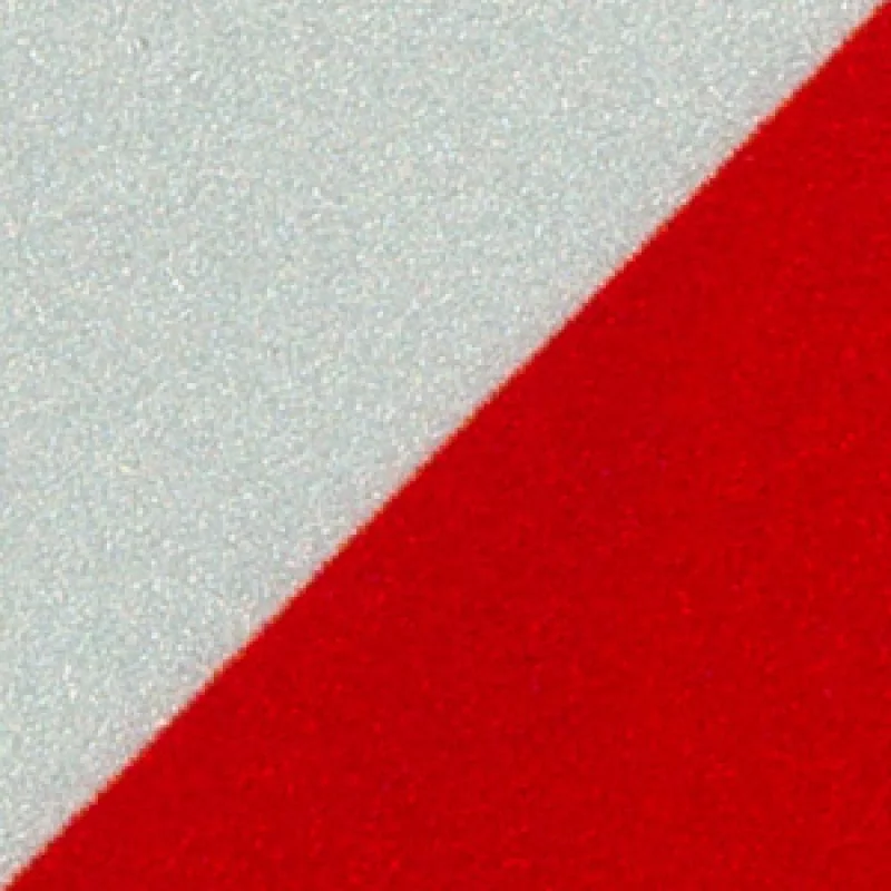 Autocolant reflectorizant rosu-alb 5x30 cm, set 2 bucati pentru exterior