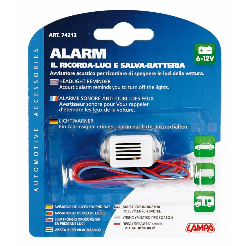 Avertizor sonor pentru lumini aprinse auto 6-12V Lampa