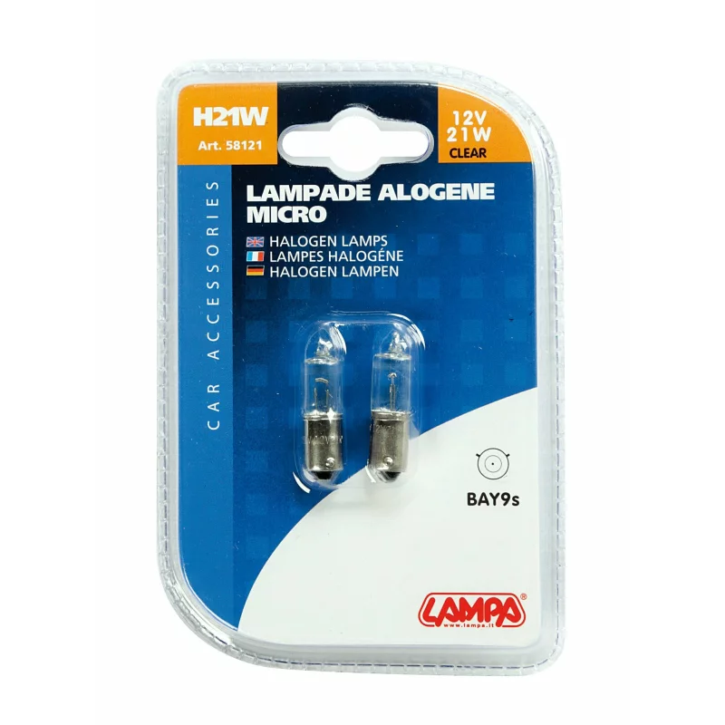Bec halogen H21W 12V 21W BAY9s pentru semnalizare auto, set 2 buc