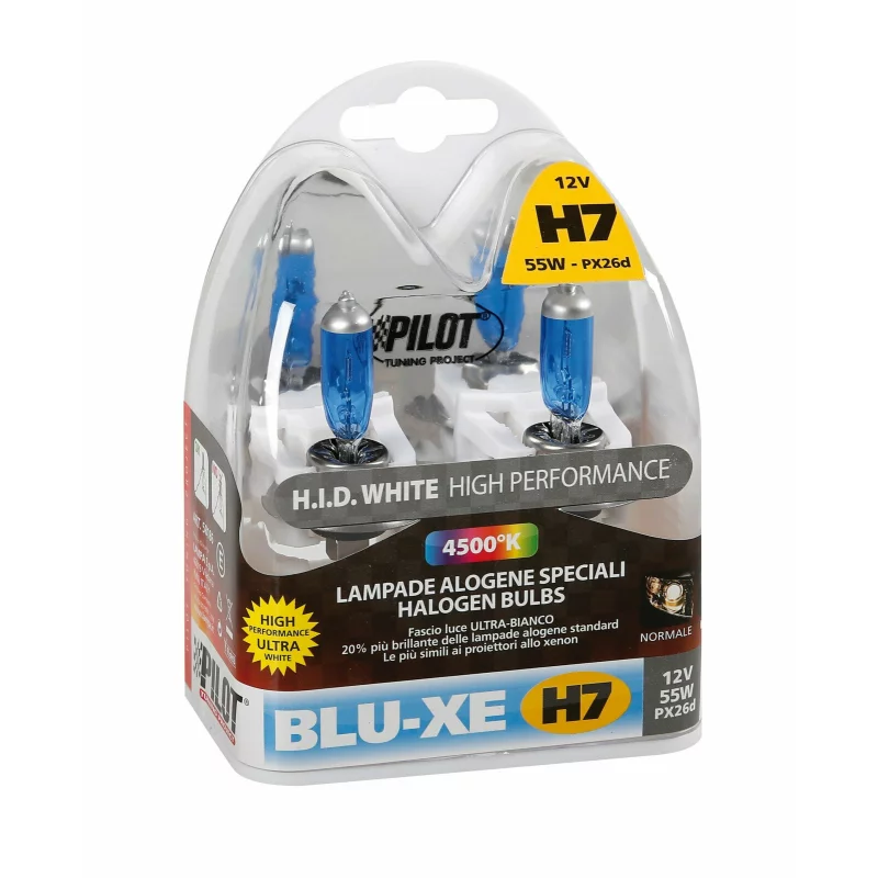 Set becuri halogen auto H7 55W 12V Blu-Xe PX26d, 2 buc
