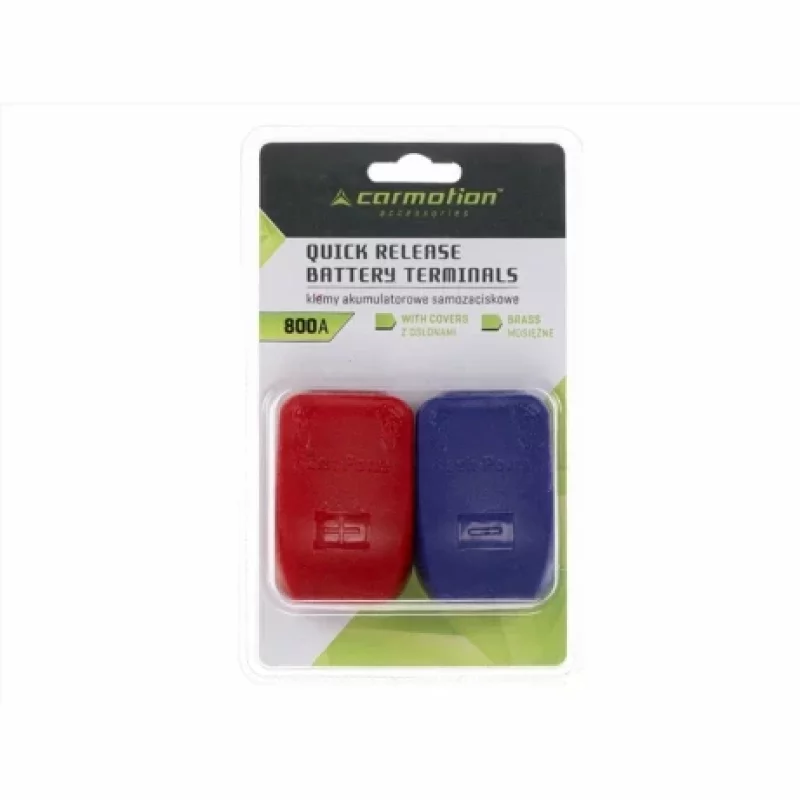 Borne acumulator cu cuplare rapidă 800A Carmotion, set 2 bucăți roșu/albastru