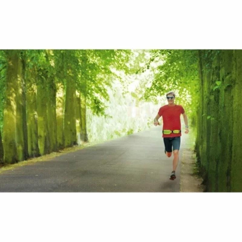 Borseta de brau impermeabila cu 2 buzunare si insertii reflectorizante, galben neon