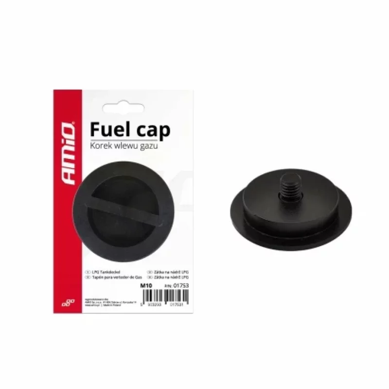 Buson rezervor GPL Amio cu filet M10, negru, pentru inchidere sigura