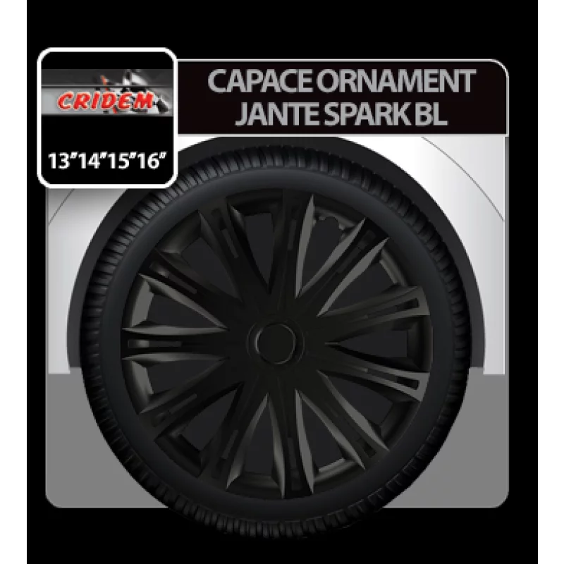 Set capace roti auto Spark BL, negre, 15 inch, 4 bucati