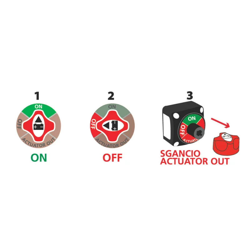 Contact general baterie 200A 12/50V cu 3 functii si selector detasabil