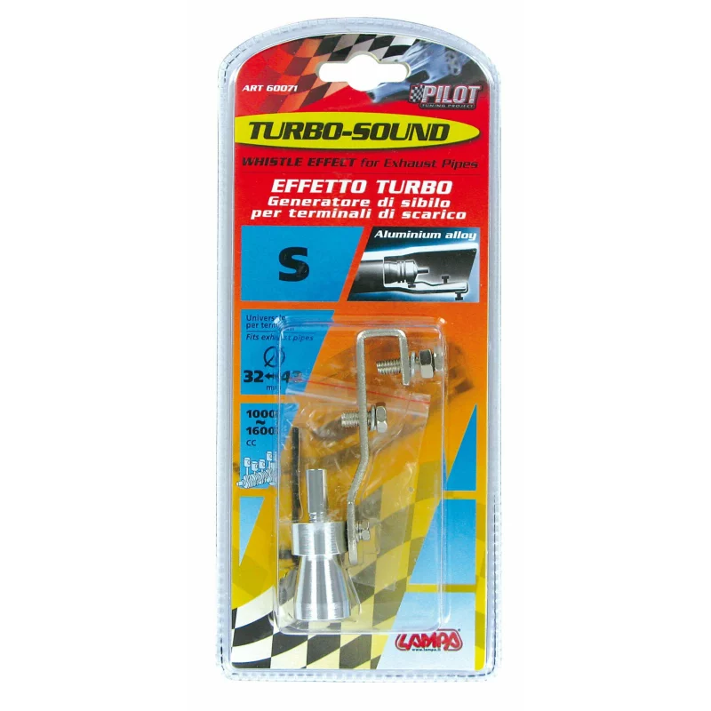 Fluier eșapament Turbo Sound S din aluminiu, 32-43 mm, efect sonor sportiv