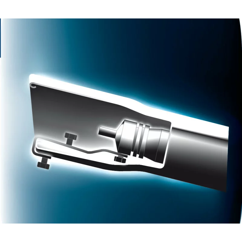 Fluier eșapament Turbo Sound S din aluminiu, 32-43 mm, efect sonor sportiv