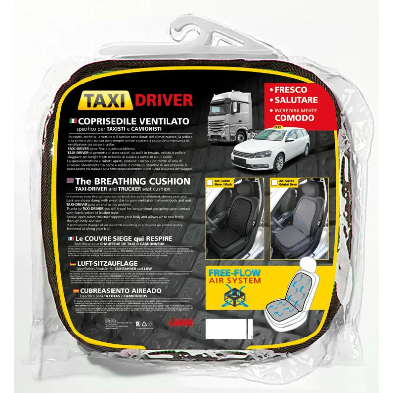 Husă scaun față respirantă universală Taxi-Driver, neagră, 1 buc