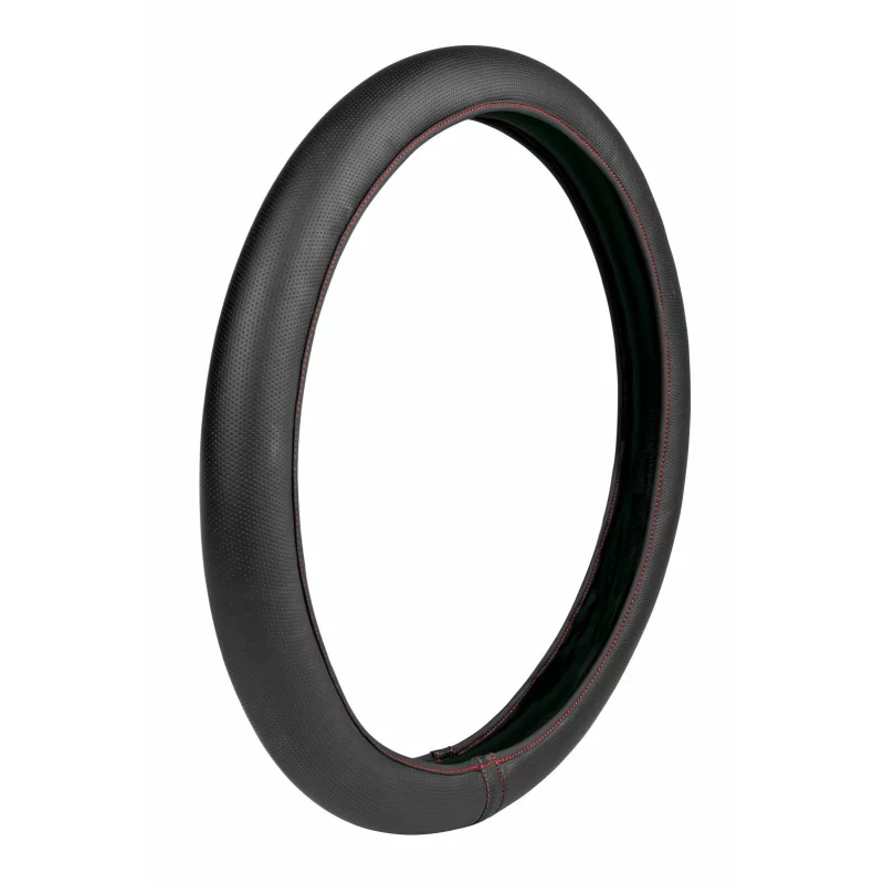 Husă volan elasticizată Skin Cover M 38-40 cm negru-roșu