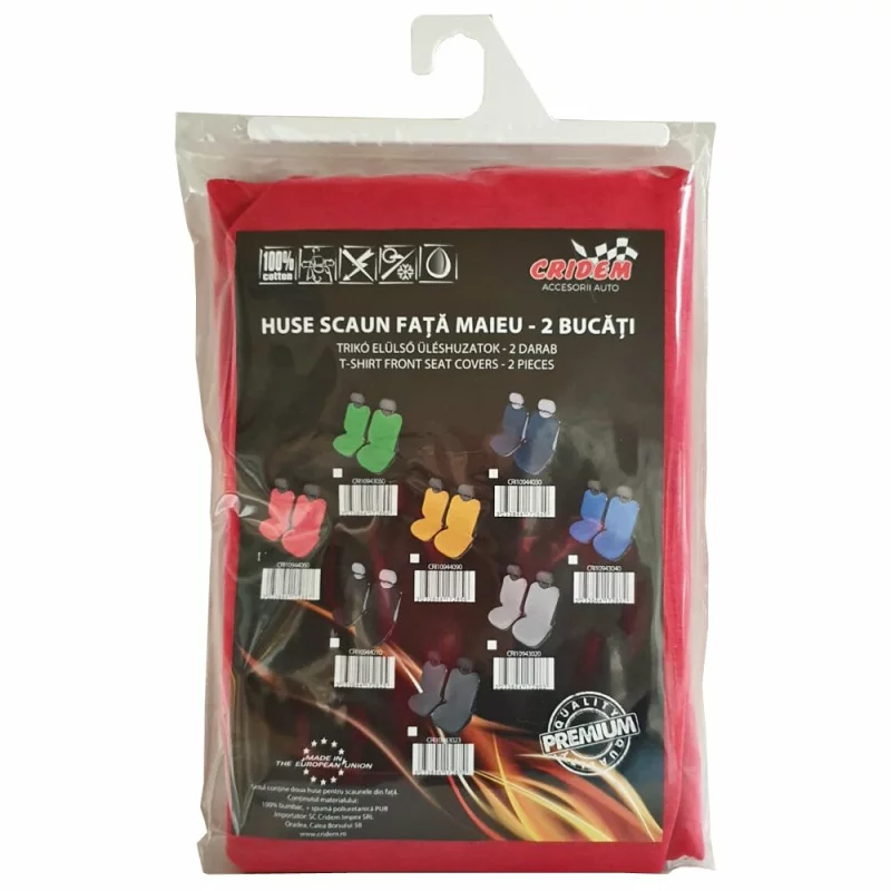 Huse scaun fata tip maieu Cridem, set 2 bucati, rosu