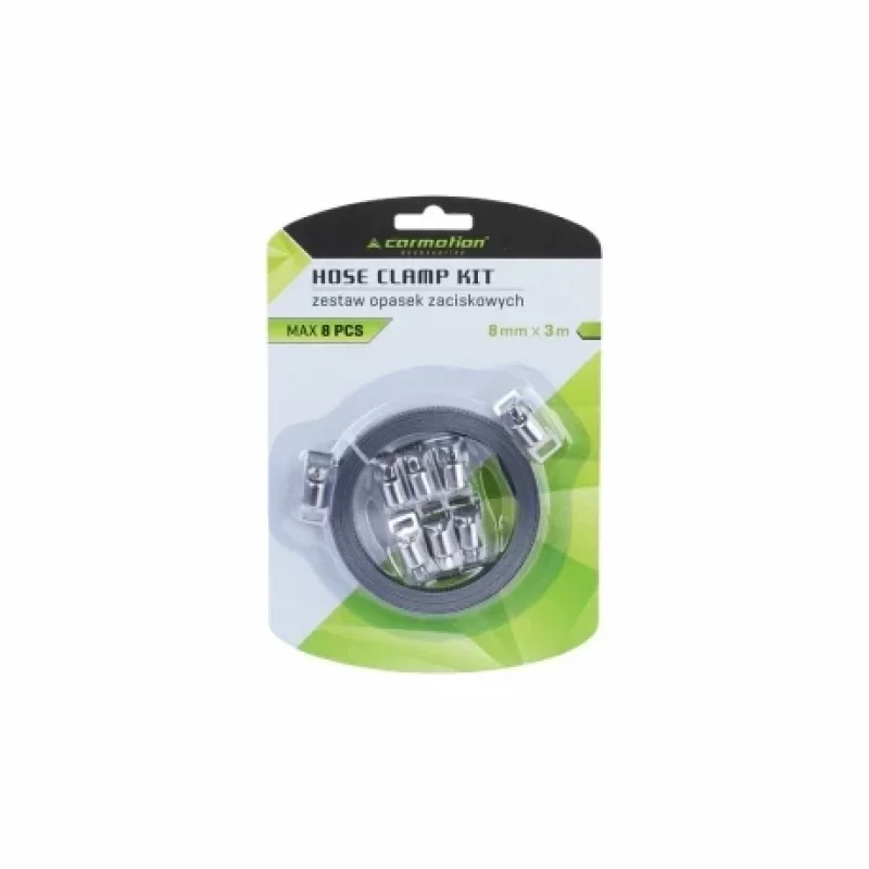 Kit coliere pentru furtun 3 m, banda 8 mm si 8 cleme de strangere