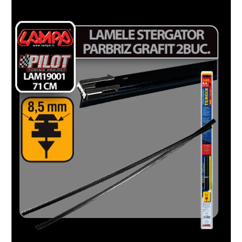 Lamele stergator parbriz universale cu clips Tergix Plus 71 cm, 2 buc