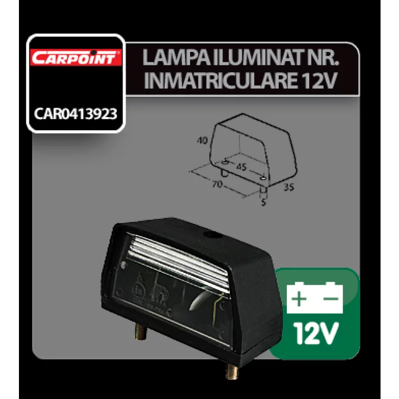 Lampa iluminare numar inmatriculare 12V Carpoint cu bec inclus