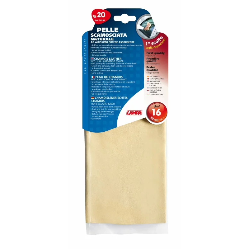 Lavetă din piele de căprioară autentică 33x48 cm pentru curățare auto