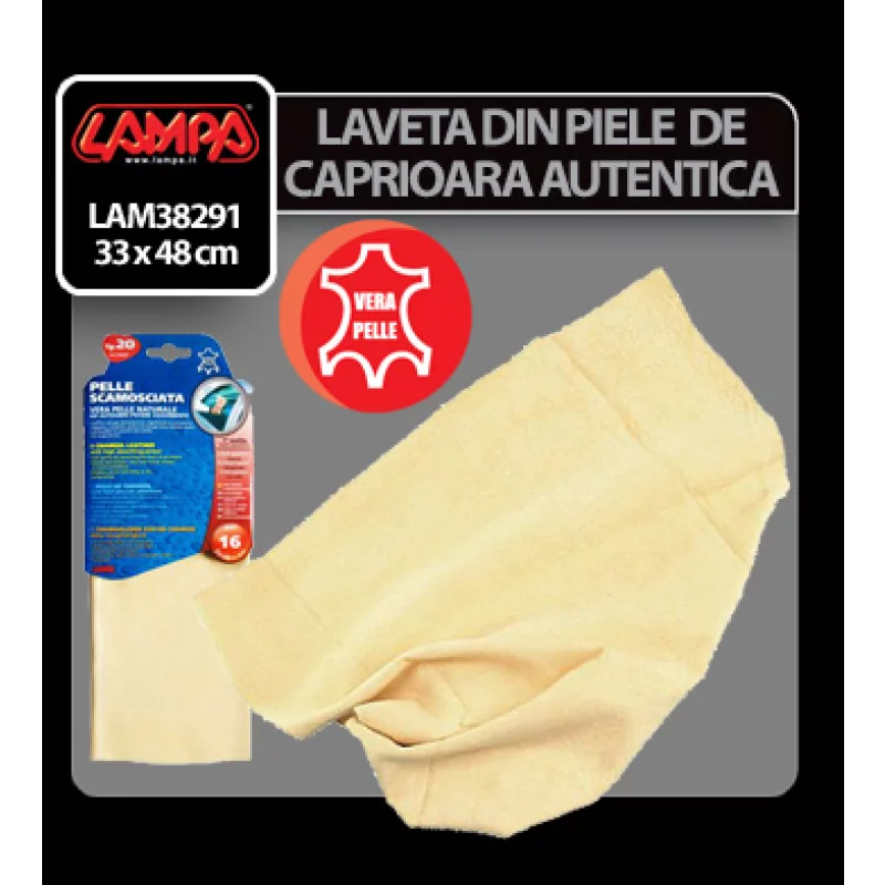 Lavetă din piele de căprioară autentică 33x48 cm pentru curățare auto
