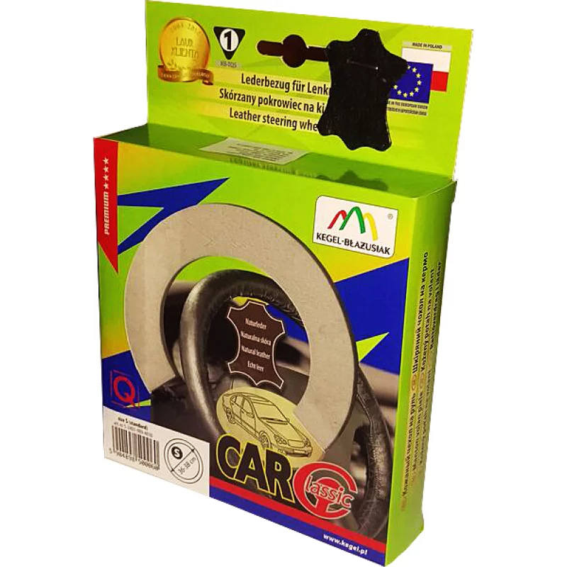 Manson volan din piele naturala Kegel Classic, negru, S, 36-38 cm