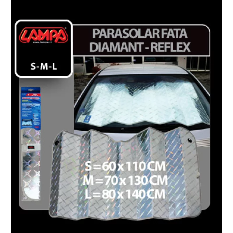 Parasolar auto parbriz Diamant Reflex 60x110 cm, marimea S
