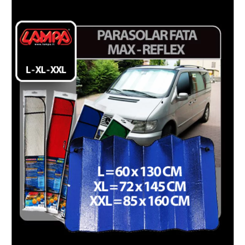 Parasolar auto pentru parbriz Max-Reflex 60x130 cm, silver, marimea L