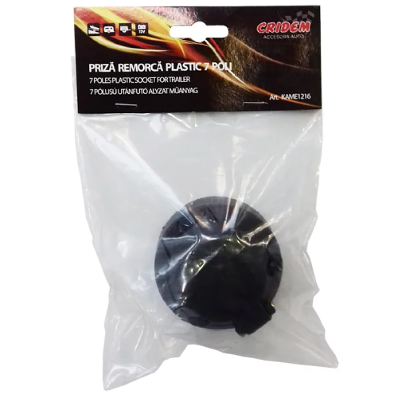 Priză remorcă 7 pini 12V cu carcasă din plastic Cridem