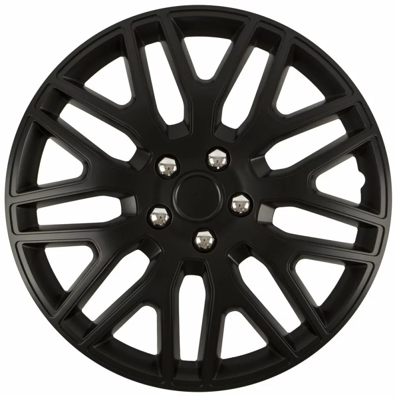 Set 4 capace roti auto Cridem Dakar 16 inch, negru crom, ABS