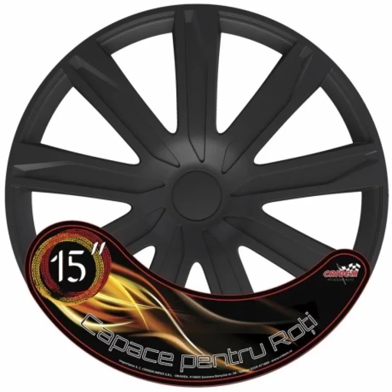 Set capace roti auto Cridem Raze 15 inch, negre, 4 bucati