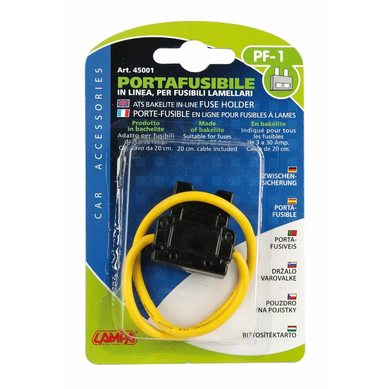 Suport siguranță auto plată în linie din bachelită, 12/24V, 30A