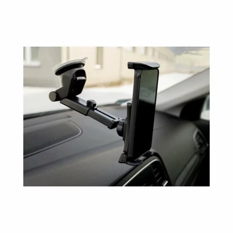 Suport telefon mobil cu ventuza deschidere 100-200mm cu ajustare in 6 puncte Negru