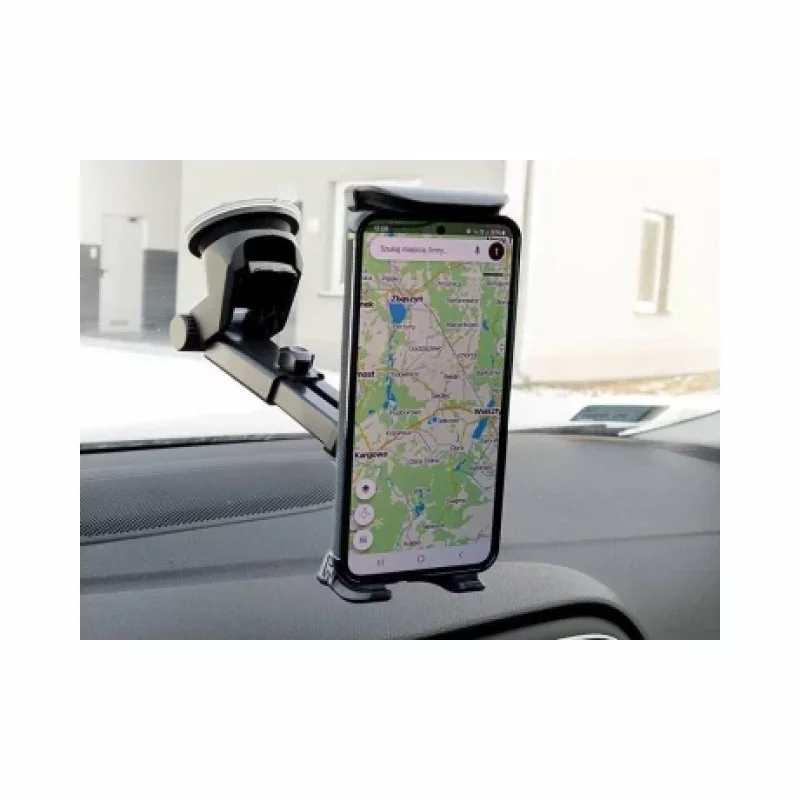 Suport telefon mobil cu ventuza deschidere 100-200mm cu ajustare in 6 puncte Negru